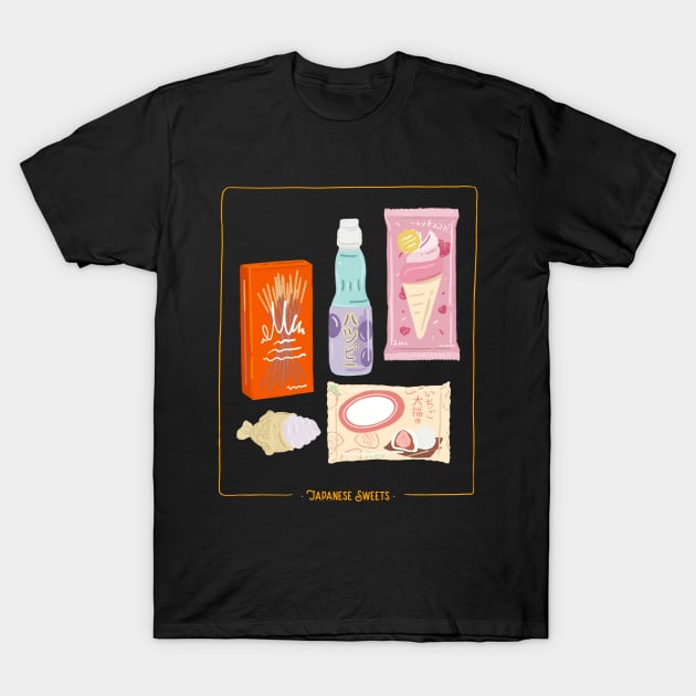 Japanese Food and Snacks Design T-Shirt by New East 